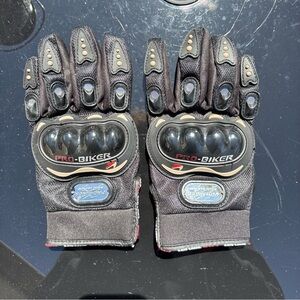 Pro-Biker Black Motorcycle Gloves